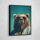 Frame Colour:: Black Cool Brown Bear Wall Art