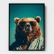 Choose Product Type:: Framed Canvas Cool Brown Bear Wall Art