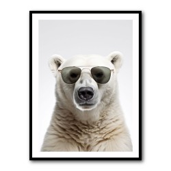 Polar Bear in Shades Wall Art