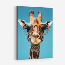 Giraffe In Glasses Wall Art