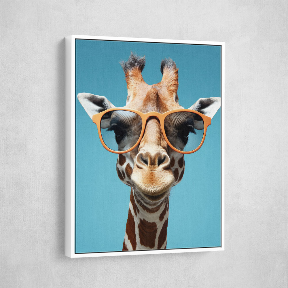 Giraffe In Glasses Wall Art