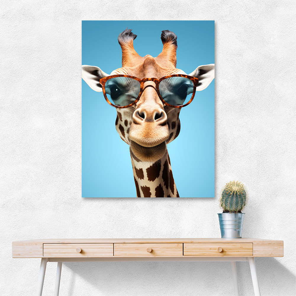 Giraffe In Glasses 2 Wall Art