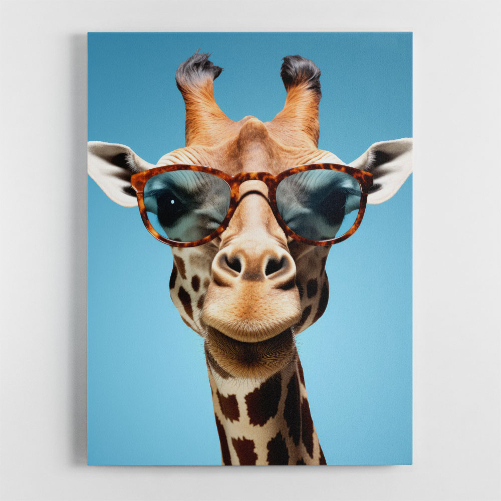 Giraffe In Glasses 2 Wall Art