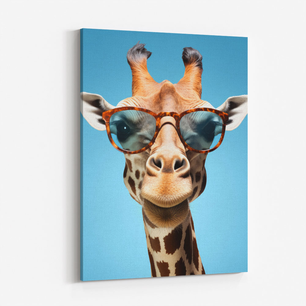 Giraffe In Glasses 2 Wall Art