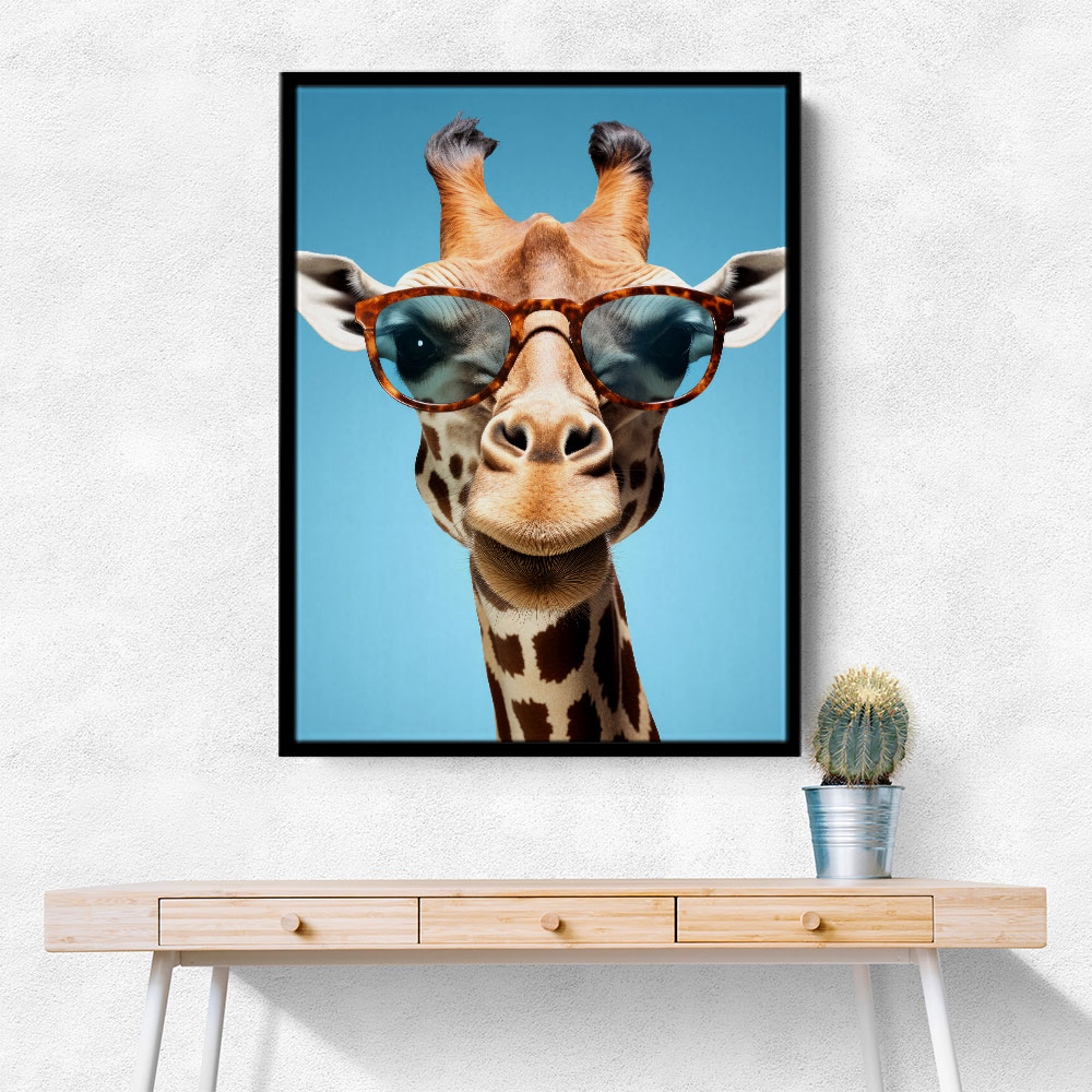 Giraffe In Glasses 2 Wall Art