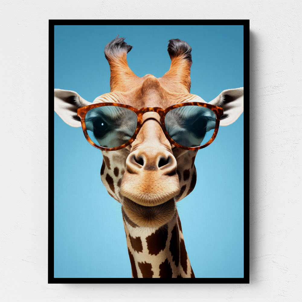 Giraffe In Glasses 2 Wall Art
