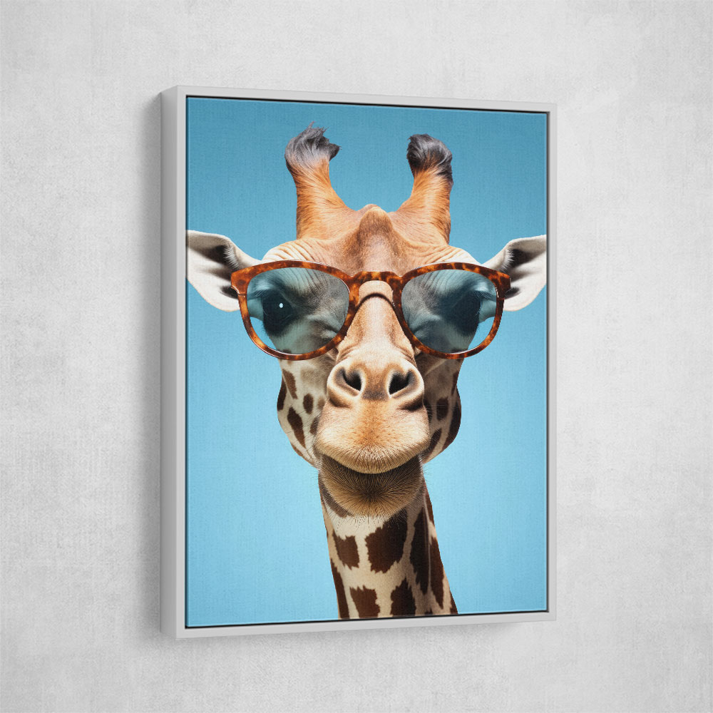 Giraffe In Glasses 2 Wall Art