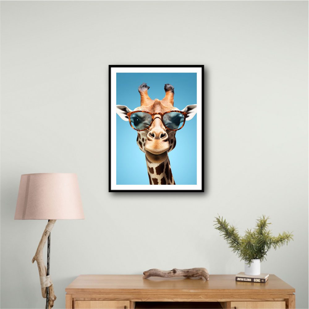 Giraffe In Glasses 2 Wall Art