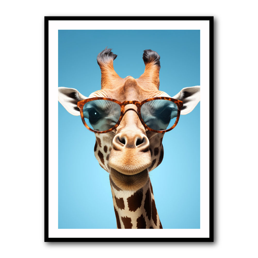 Giraffe In Glasses 2 Wall Art