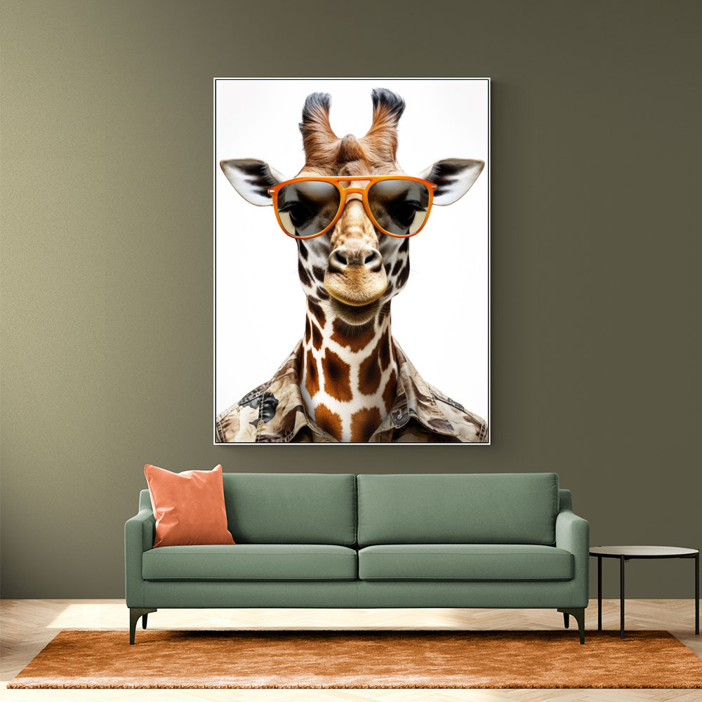 Giraffe In Glasses 3 Wall Art