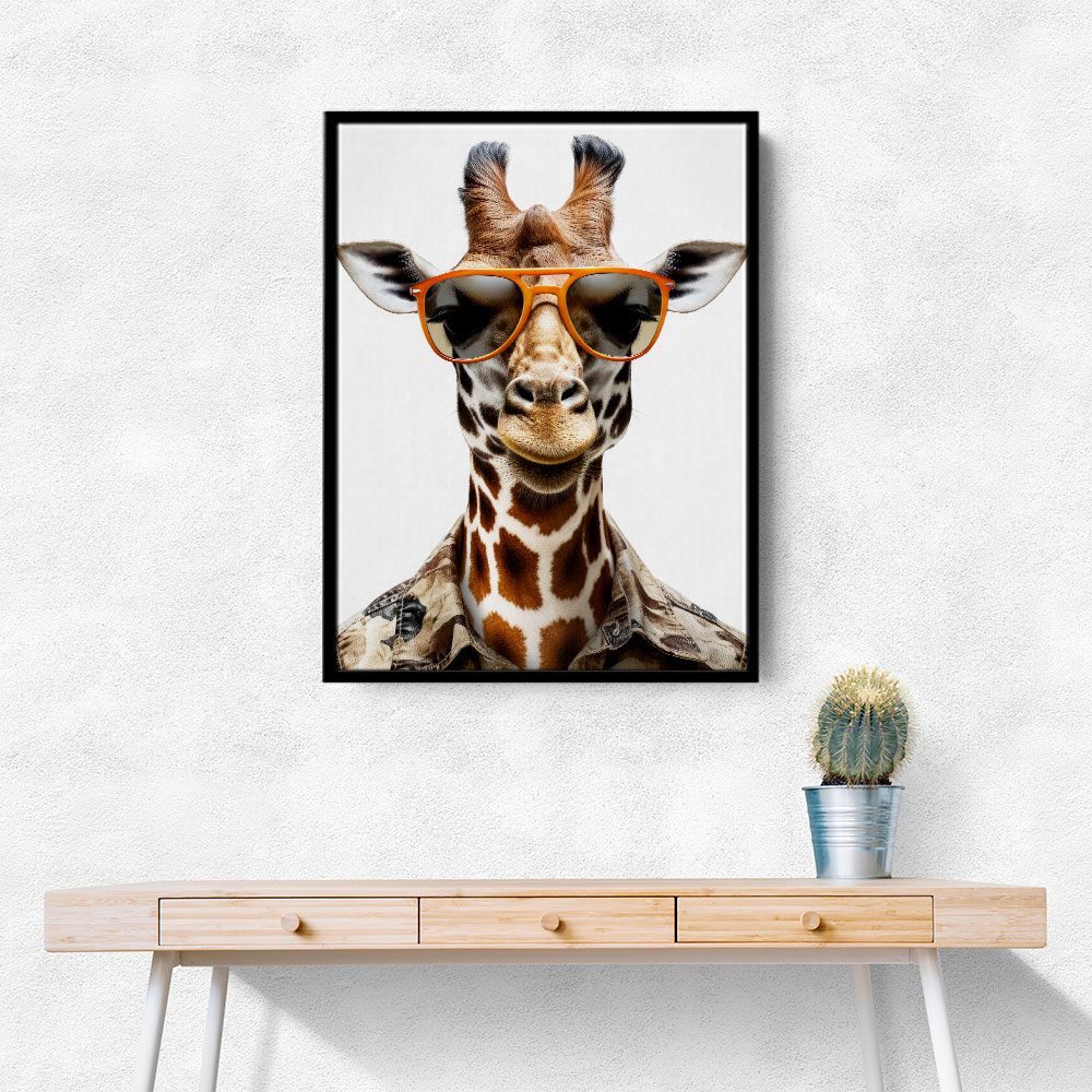 Giraffe In Glasses 3 Wall Art