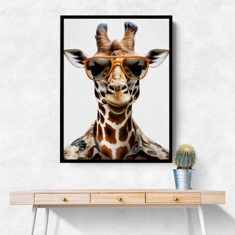 Giraffe In Glasses 3 Wall Art