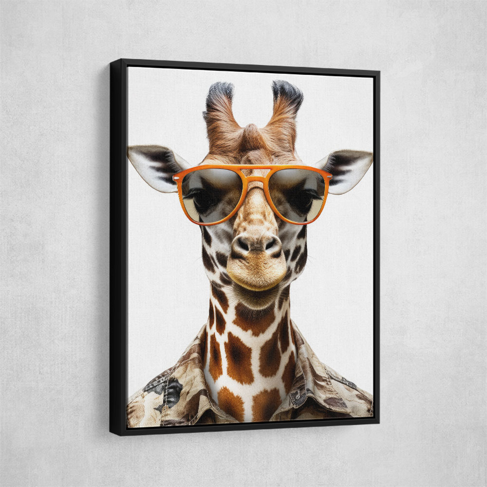 Giraffe In Glasses 3 Wall Art