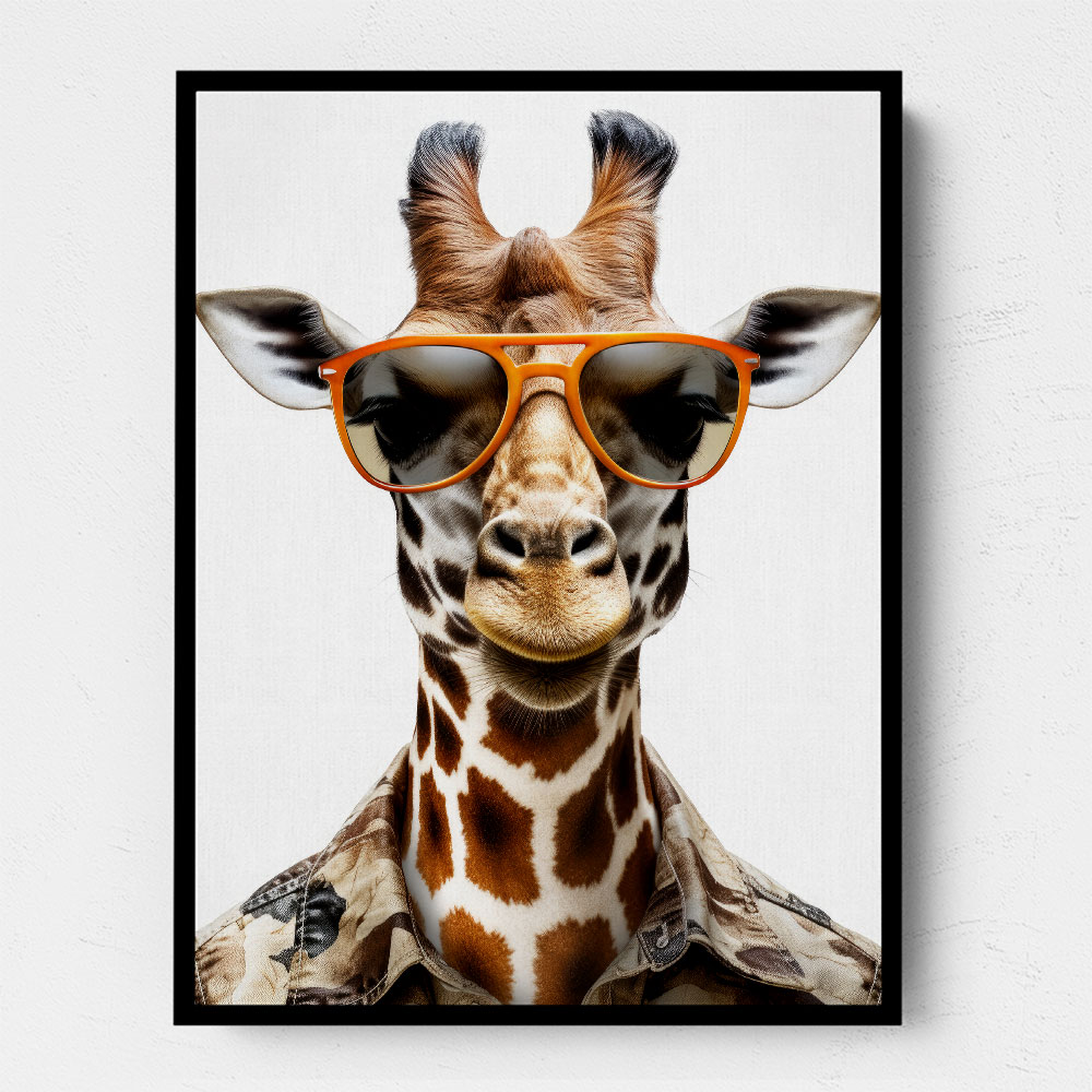 Giraffe In Glasses 3 Wall Art