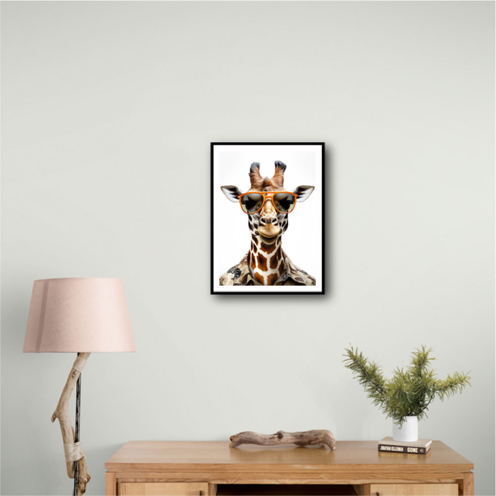 Giraffe In Glasses 3 Wall Art