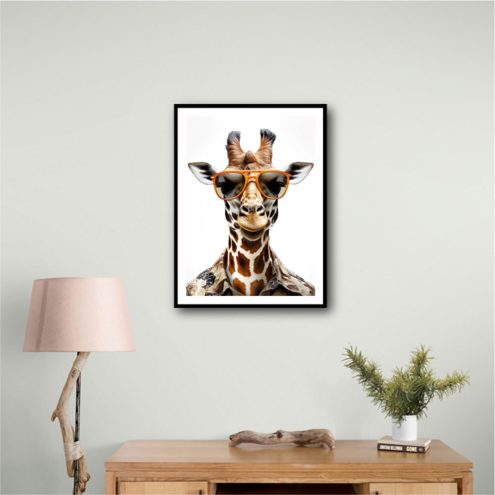 Giraffe In Glasses 3 Wall Art