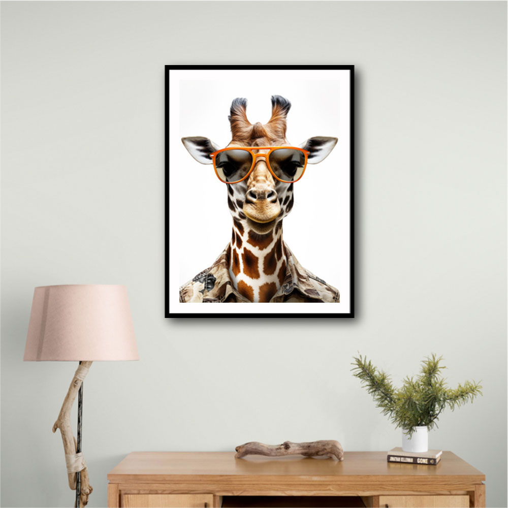 Giraffe In Glasses 3 Wall Art