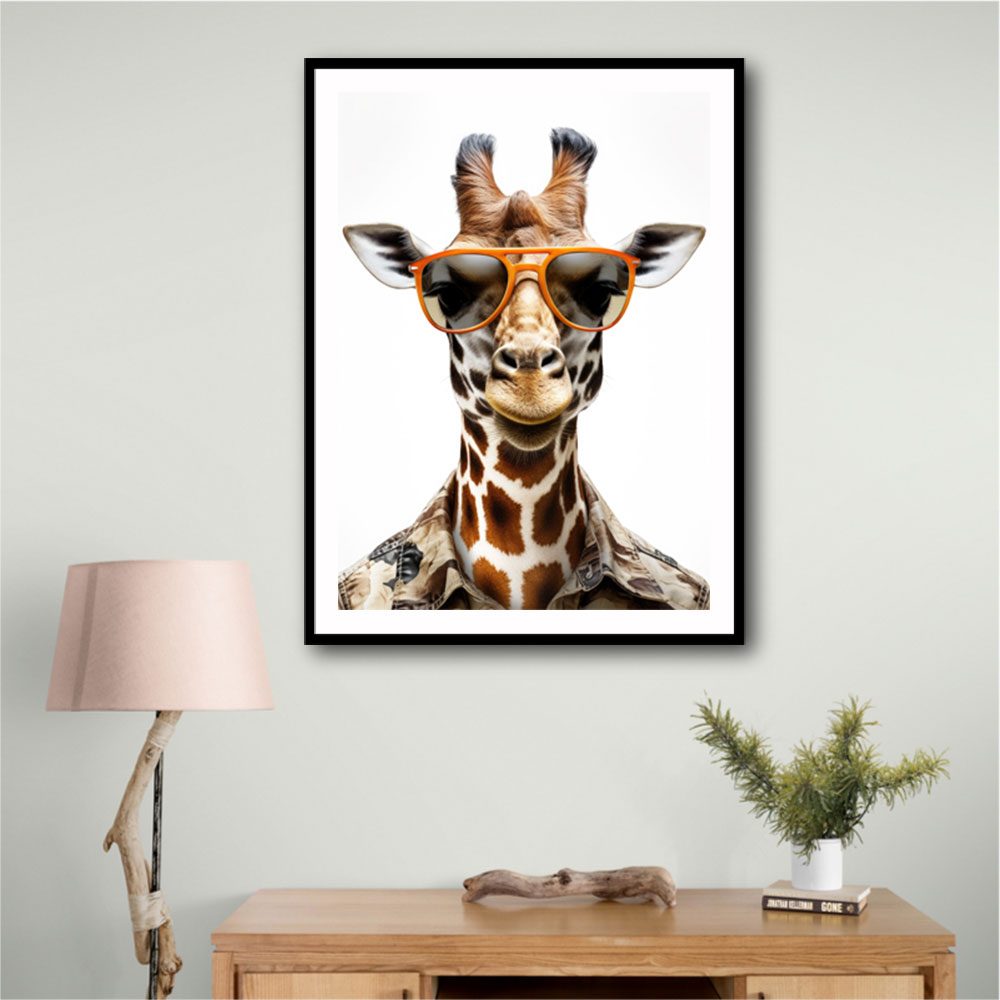 Giraffe In Glasses 3 Wall Art