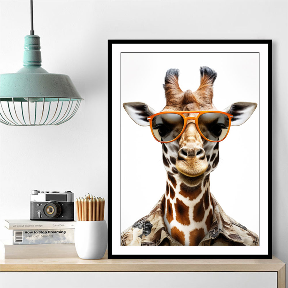 Giraffe In Glasses 3 Wall Art