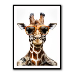 Giraffe In Glasses 3 Wall Art