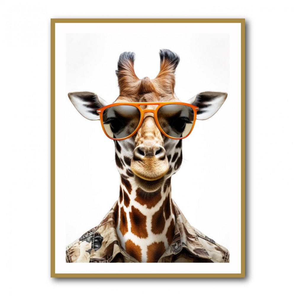 Giraffe In Glasses 3 Wall Art