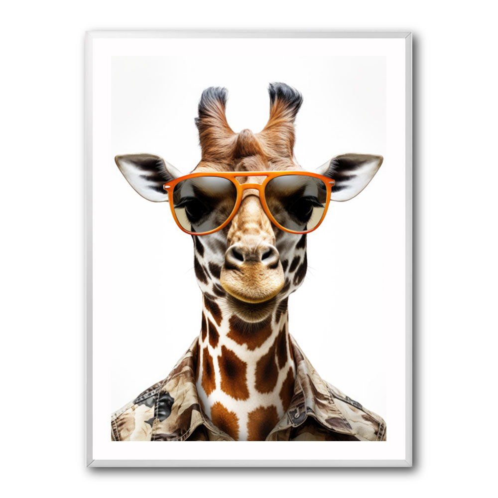 Giraffe In Glasses 3 Wall Art