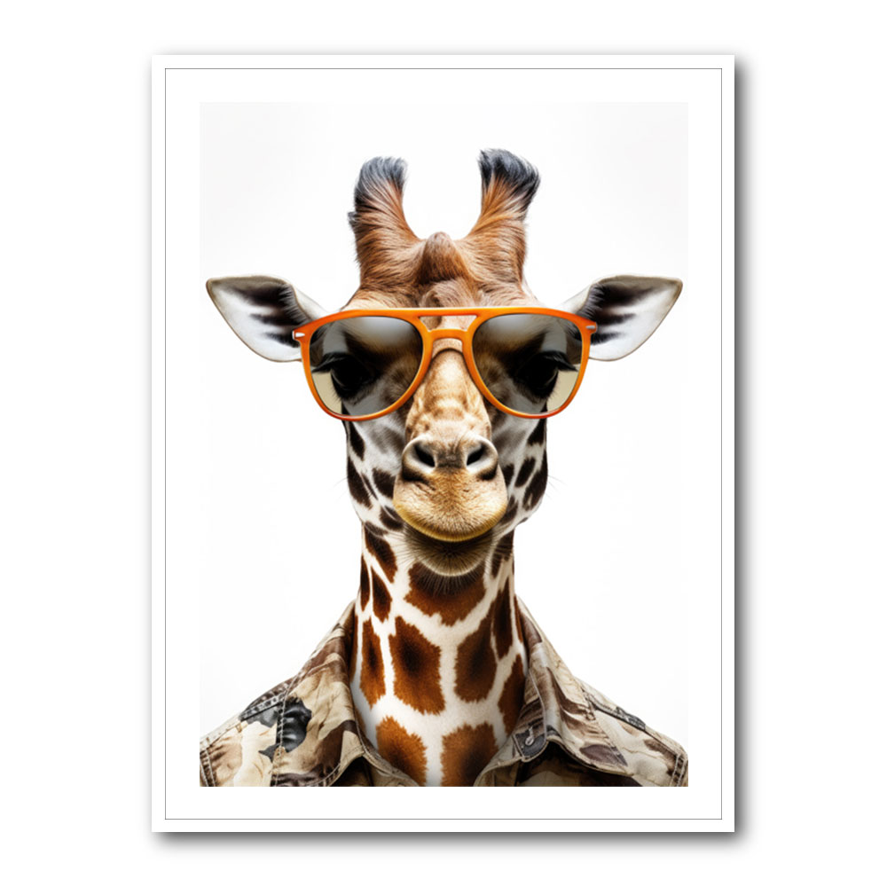Giraffe In Glasses 3 Wall Art