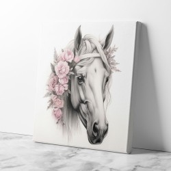 Arabian Horse with Flowers Wall Art