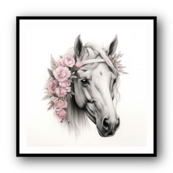 Arabian Horse with Flowers Wall Art