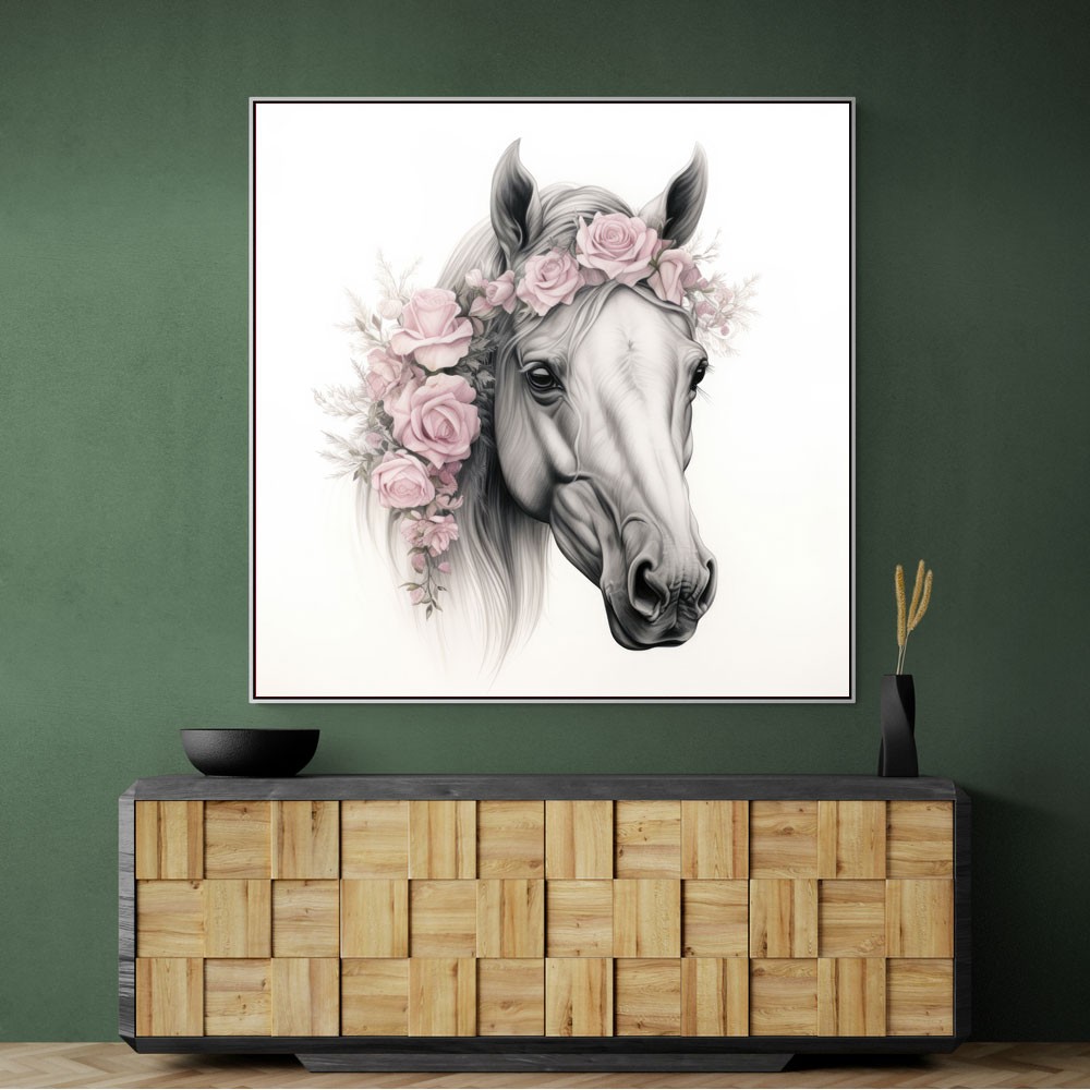 Arabian Horse with Flowers 2 Wall Art