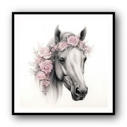 Arabian Horse with Flowers 2 Wall Art