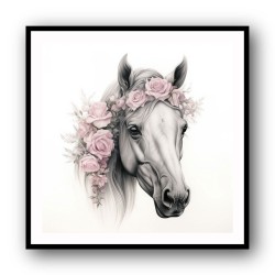 Arabian Horse with Flowers 2 Wall Art