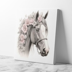 Arabian Horse with Flowers 4 Wall Art