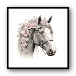 Arabian Horse with Flowers 4 Wall Art