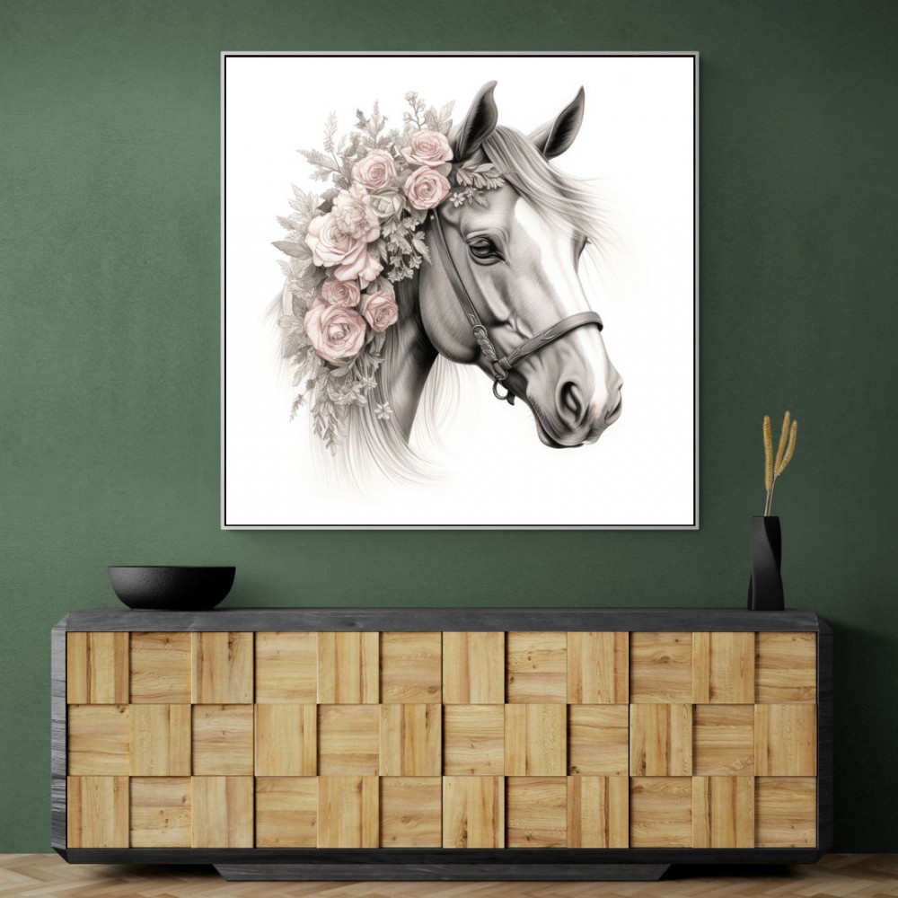 Arabian Horse with Flowers 5 Wall Art