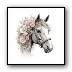 Arabian Horse with Flowers 5 Wall Art