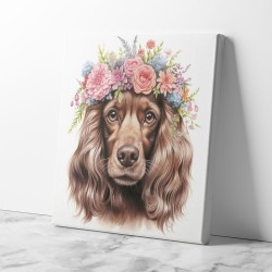 Cocker Spaniel Flowers Wall Art