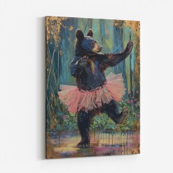 Black Bear Dancing in a Pink Tutu