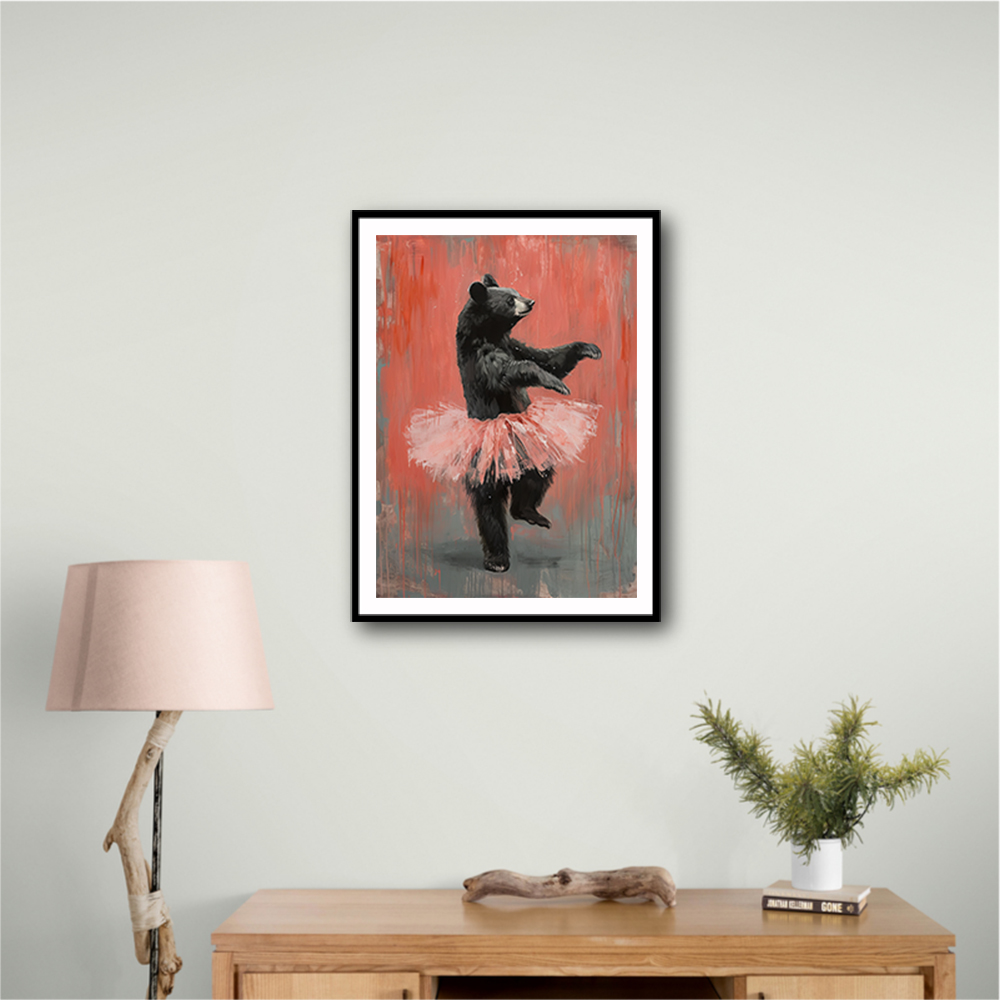 Black Bear Tutu Dancer In Red Black Bear Tutu Dancer In Red
