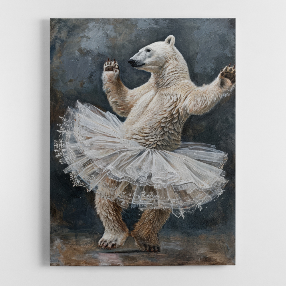 Polar Bear Tutu Waltz In Grey