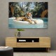 Tiger Floating at The Pool Wall Art Tiger Floating at The Pool Wall Art