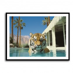 Swimming Tiger Wall Art