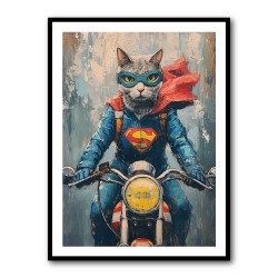 Superman Biker Cat