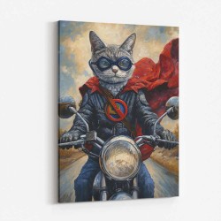 Superhero Biker Cat