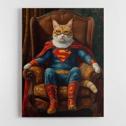 Superhero Cat in an Armchair 