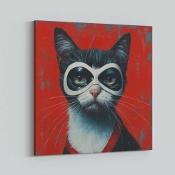 Superhero Black Cat Wall Art