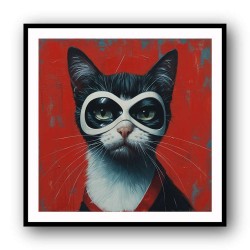 Superhero Black Cat Wall Art