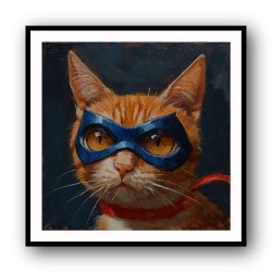 Superhero Ginger Cat Wall Art