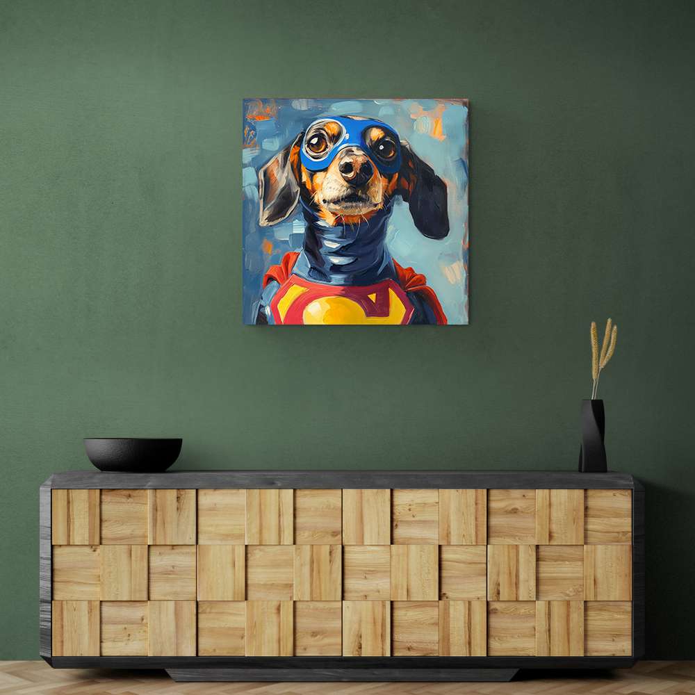 Superman Dachshund Wall Art Superman Dachshund Wall Art
