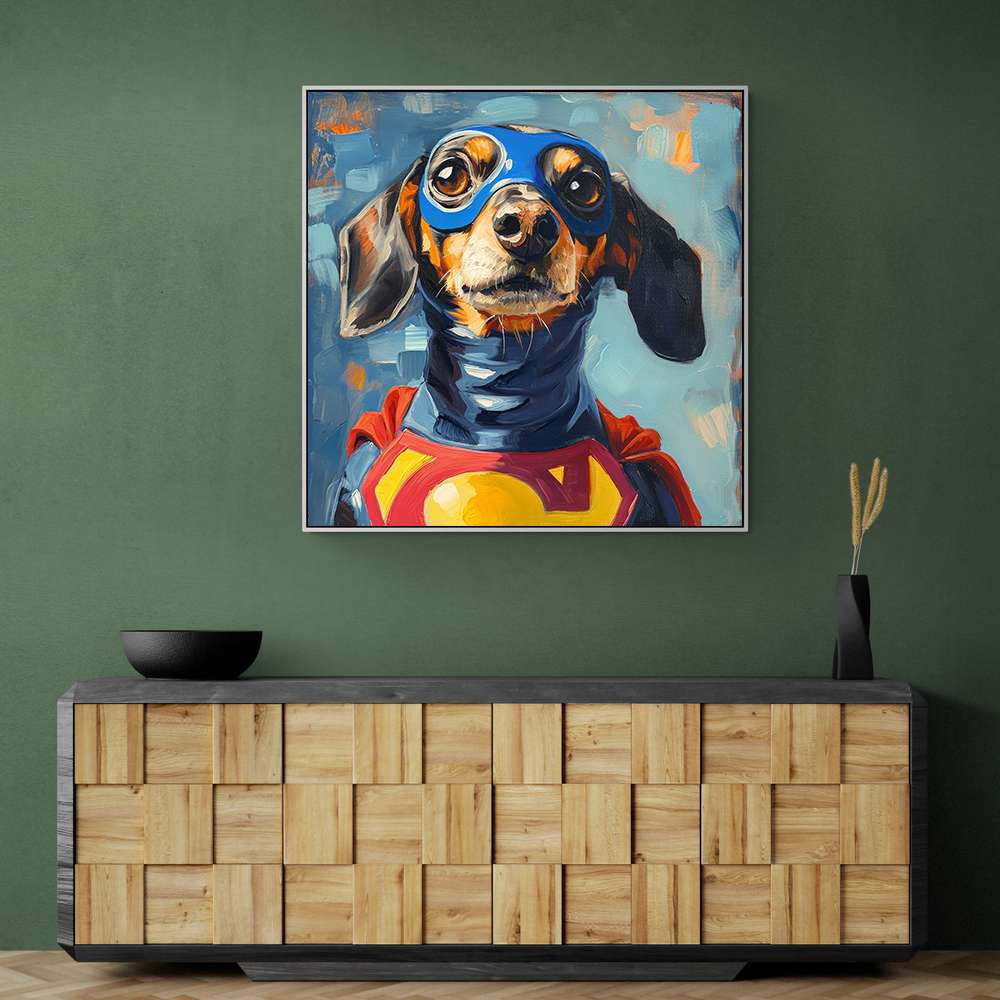 Superman Dachshund Wall Art Superman Dachshund Wall Art